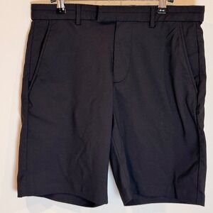 BRADY Mens Black Flat Front Shorts Size 32 Golf Casual Performance Fabric